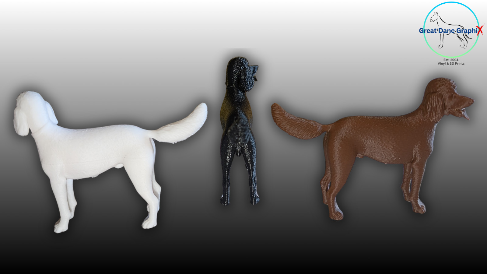 Poodle Figure & Decal Set – 3D Printed – Paintable DIY Dog Art Combo Set