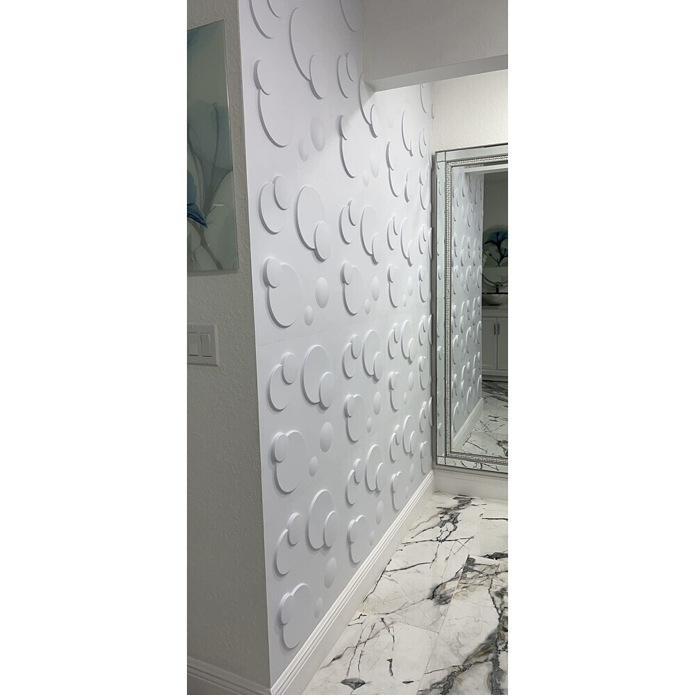 Art3D 3D Wall Panels White Bubble Decorative Modern Tiles (32 Square Feet)