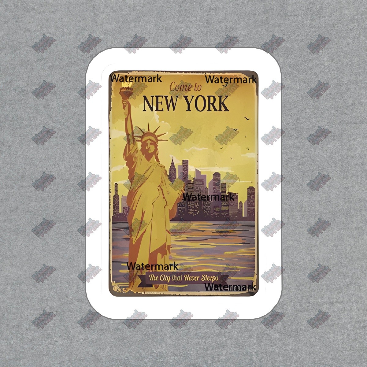 Vintage New York City Vinyl Sticker Statue of Liberty Decal Perfect #392714