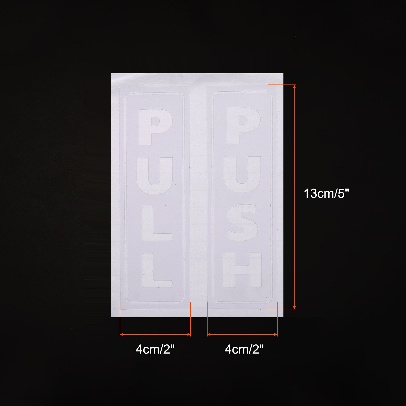 2Set 2"x5" PVC Adhesive Vertical Push Pull Door Sign White