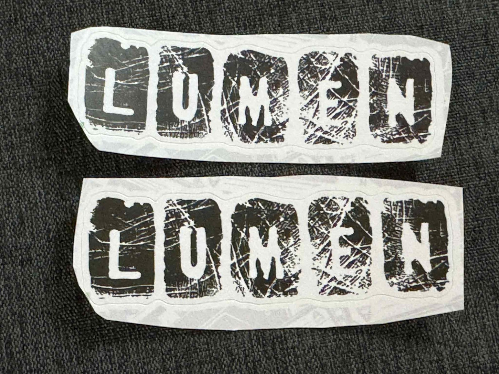Lot of (2) LUMEN 1" x 3 3/4" Band STICKERS White Black FAST! FREE SHIP!