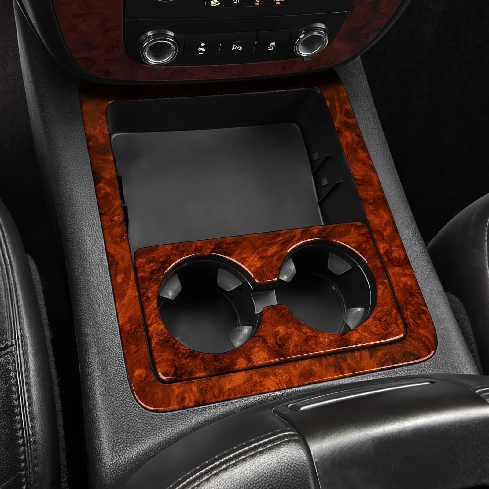 Wood Grain Car Cup Holder Trim Sticker for Chevrolet GMC Accessories