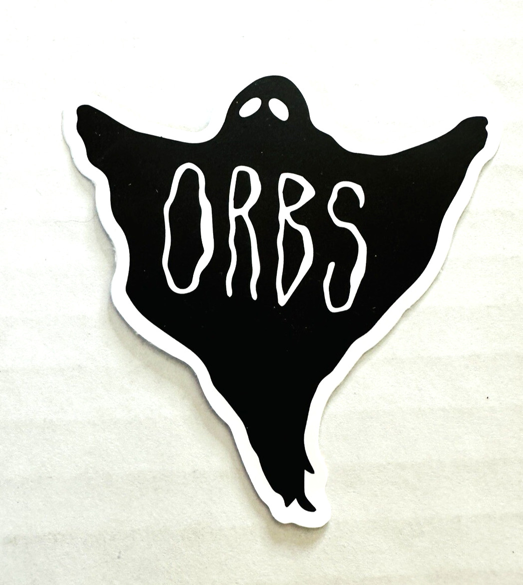 Orbs Ghost Decal Sticker Black White Skateboard Travel Mug Laptop Locker More 3”
