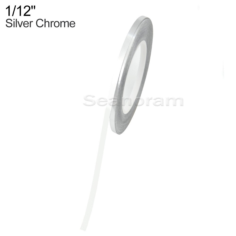 1/12" 2mm Silver Chrome DIY Home Shop Pinstriping Pin Stripe Decal Vinyl Sticker
