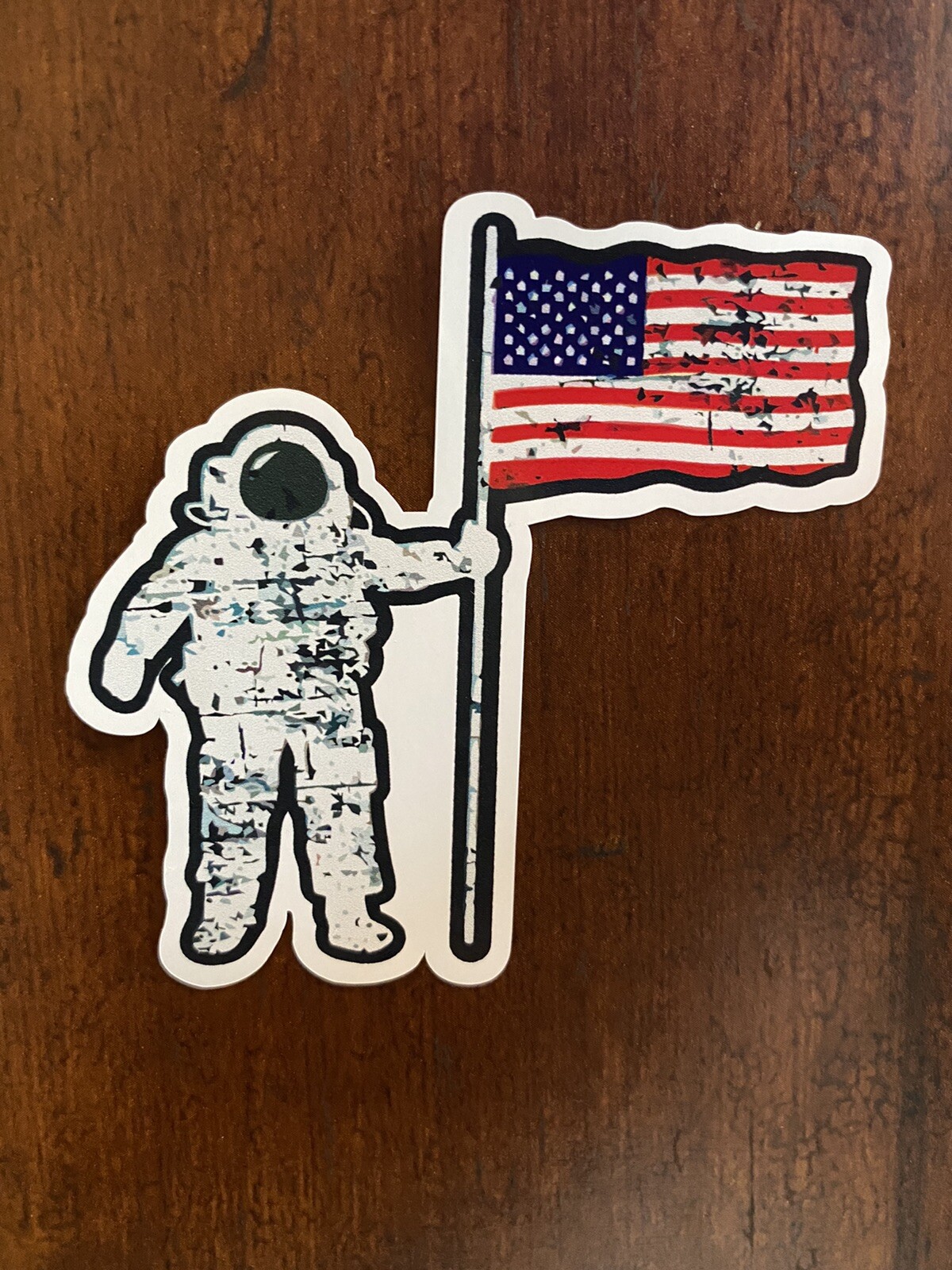 Astronaut Sticker USA Flag Moon Waterproof – Buy Any 4 For $1.75 Each Storewide!