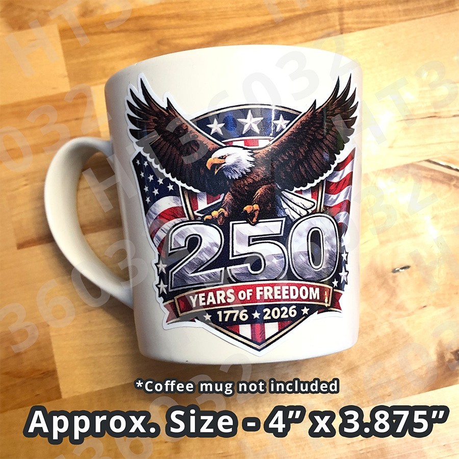 USA 250 YEARS of FREEDOM 1776-2026 Anniversary America Sticker Soaring Eagle