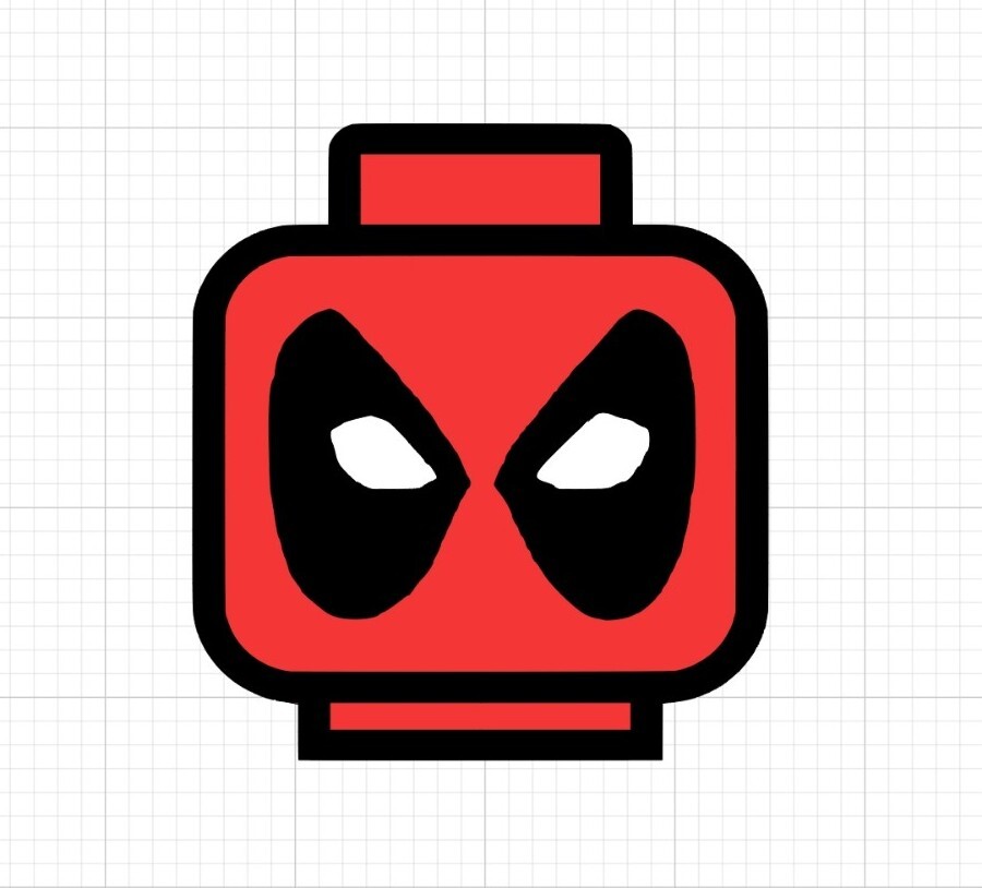 Deadpool Block head Min Figure – Vinyl Sticker, Multi Layer Color 3×3.25 Inches!