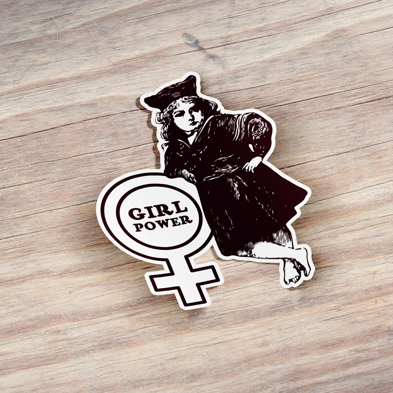 Girl Power Retro Car Bumper Vinyl Sticker Decal