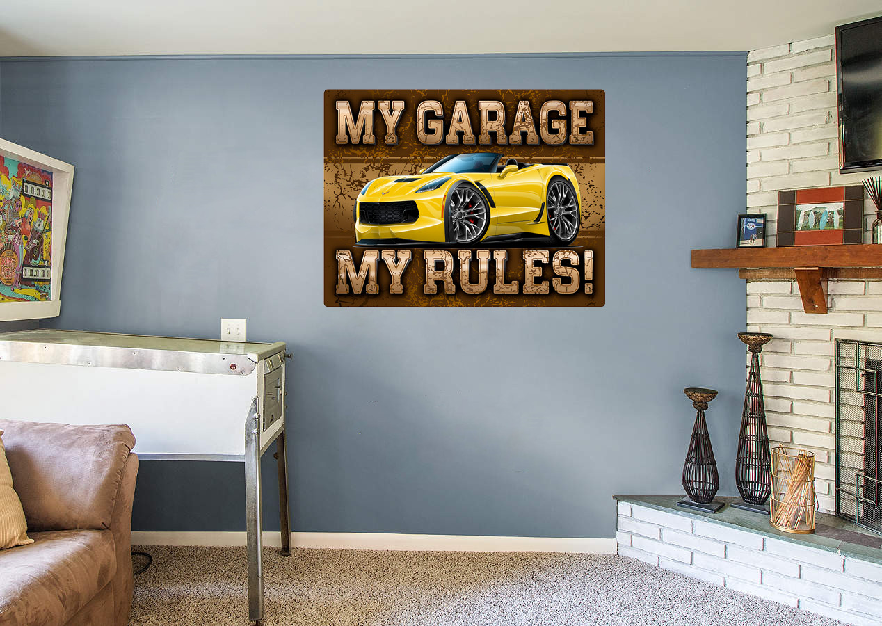 2015-19 Corvette Convertible My Garage My Rules Wall Art Graphic Sticker