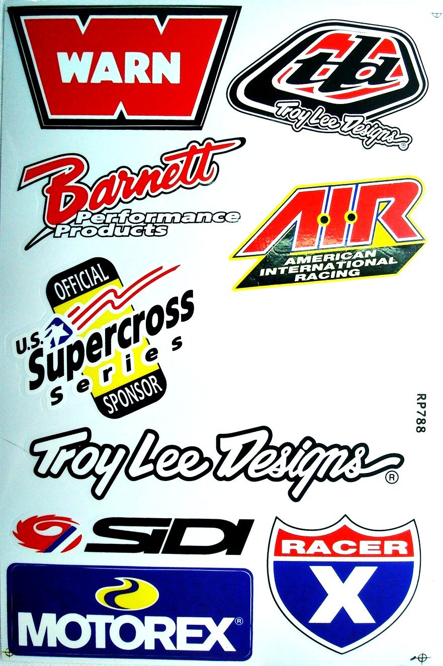 Dirt Bike Supercross Motocross ATV Vinyl Decals Stickers Set