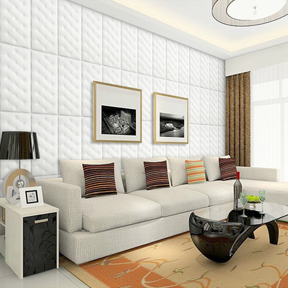 3D PE Foam Self-adhesive Wall Sticker Panels Background Decal Home Decor 12"x23"