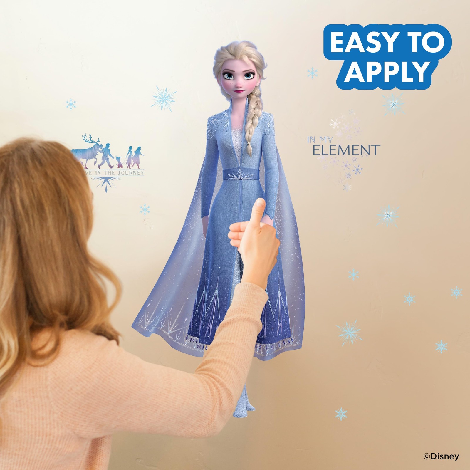 Disney Frozen Elsa Wall Decals – 33" Princess Elsa Wall Vinyl Stickers Bedroo…