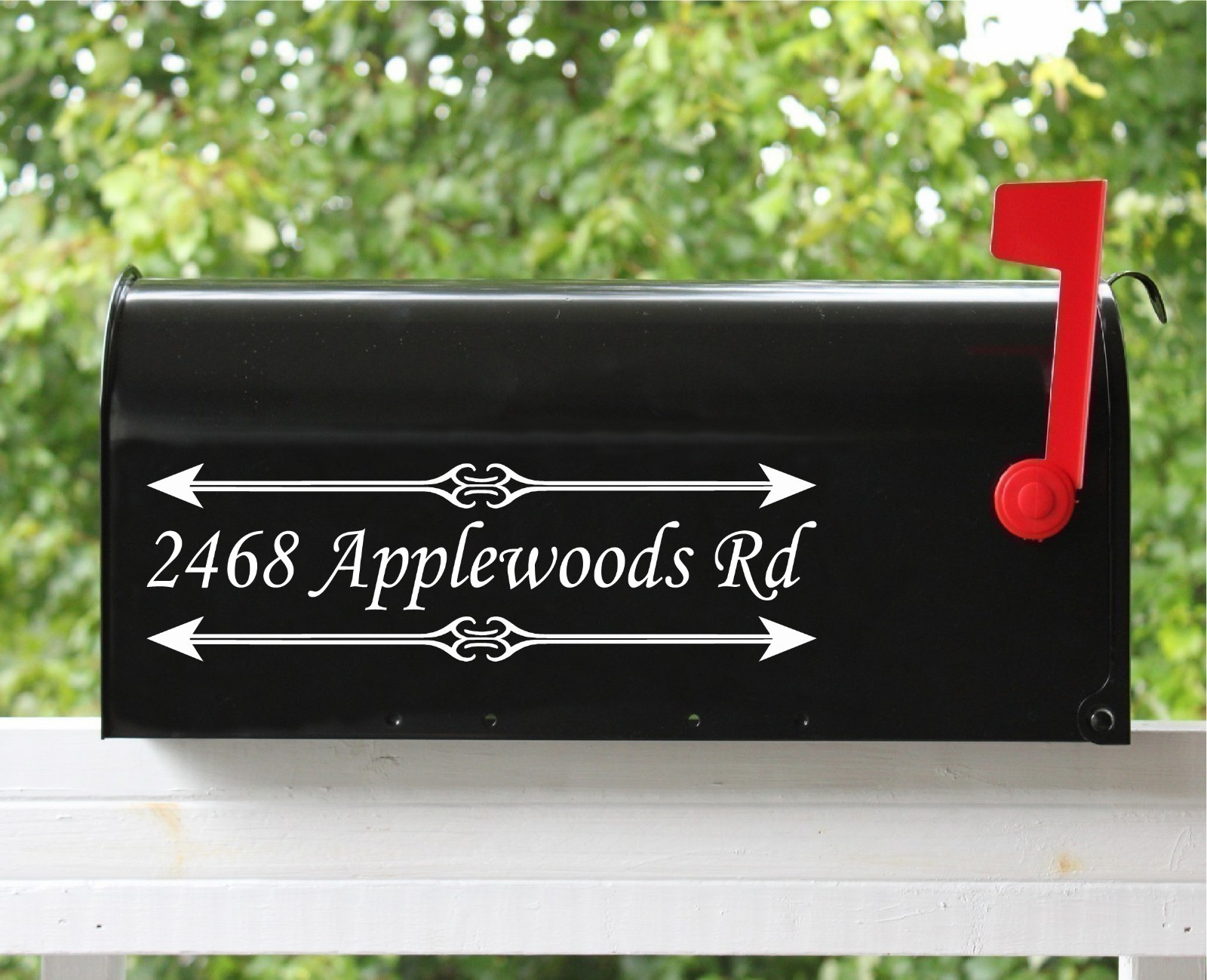 Set of 2 Custom Mailbox Address Stickers 11" – Formal Arrow #02| 12 Font Choices