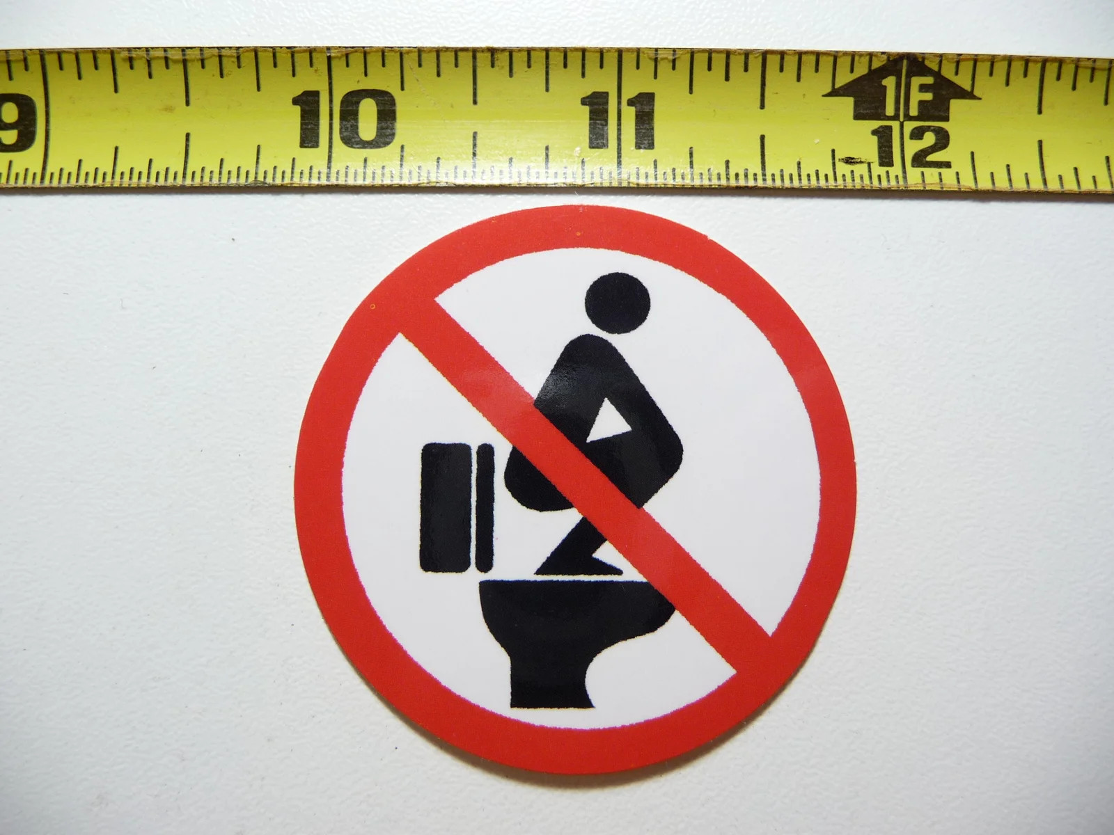 NO NOT ALLOWED SQUATTING ON TOILET SMALL STICKER DECAL JOB WORK PROHIBITED