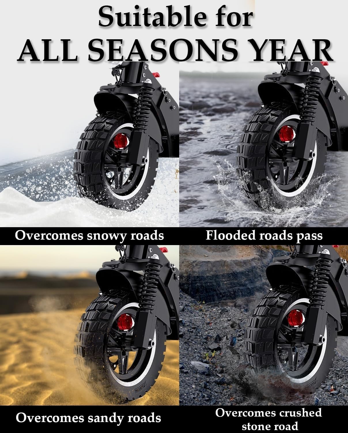 10 Inch 10X2.75-6.5 Off-Road Rubber Outer Tire with Inner Tube Suitable for Spee