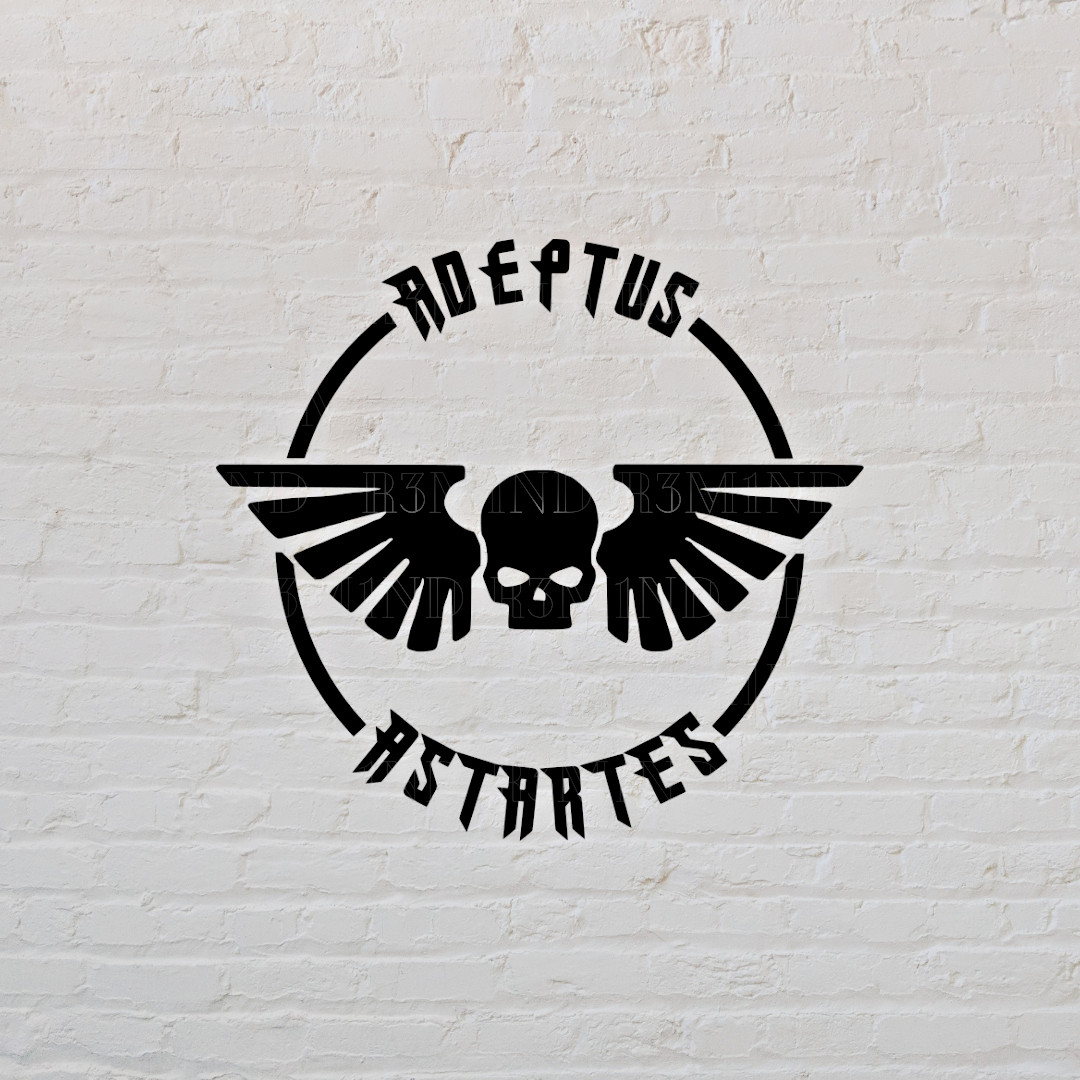 Space Marine Adeptus Astartes Window Decal | White/Black | 5" x 5"