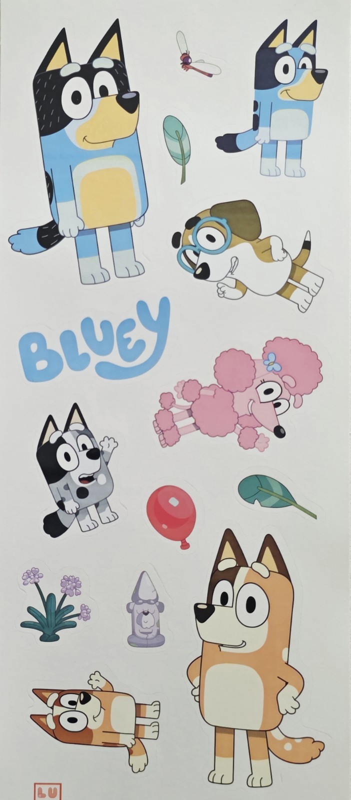 Kids Bluey Room Wall Decals Peel & Stick 14 Pieces/Stickers Birthday Party Decor