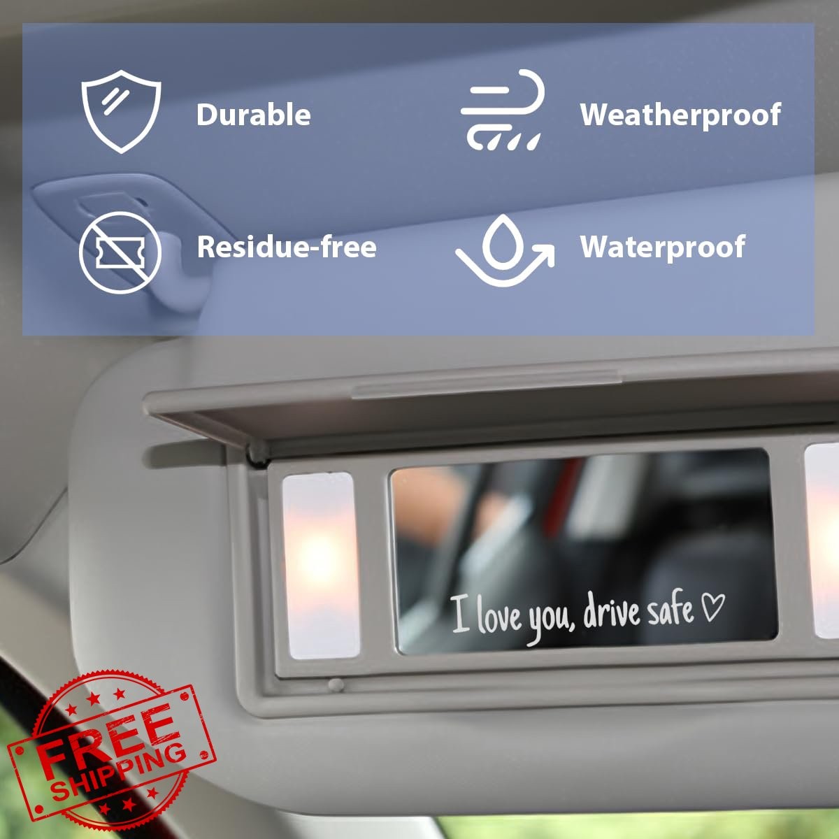 Wevdn 6pcs I Love You Drive Safe Heart Sticker White
