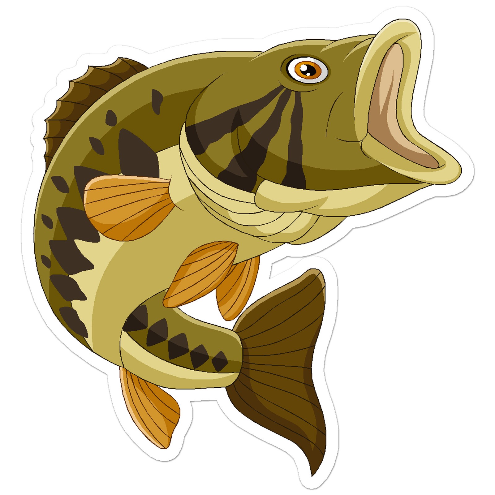 Fish Bass Walleye Trout – Vinyl Decal Sticker – Car Window Laptop – ebn8078