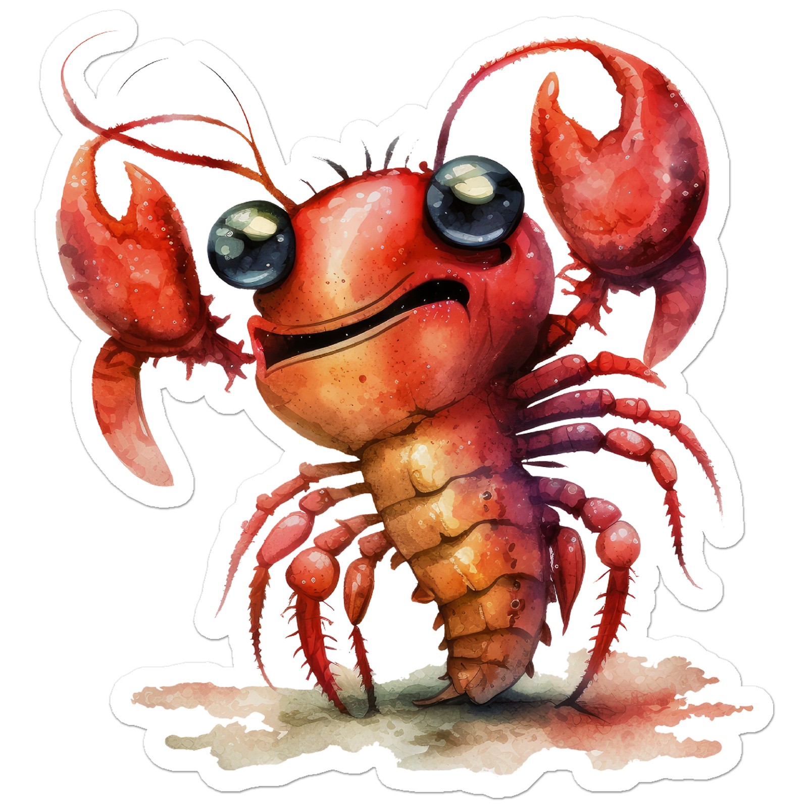 Cute Lobster Shrimp – Vinyl Decal Sticker – Car Window Laptop – ebn9396