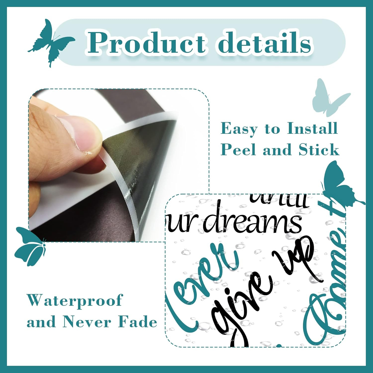 Inspirational Quotes Motivational Sayings Vinyl Peel & Stick Wall Decals for Wom