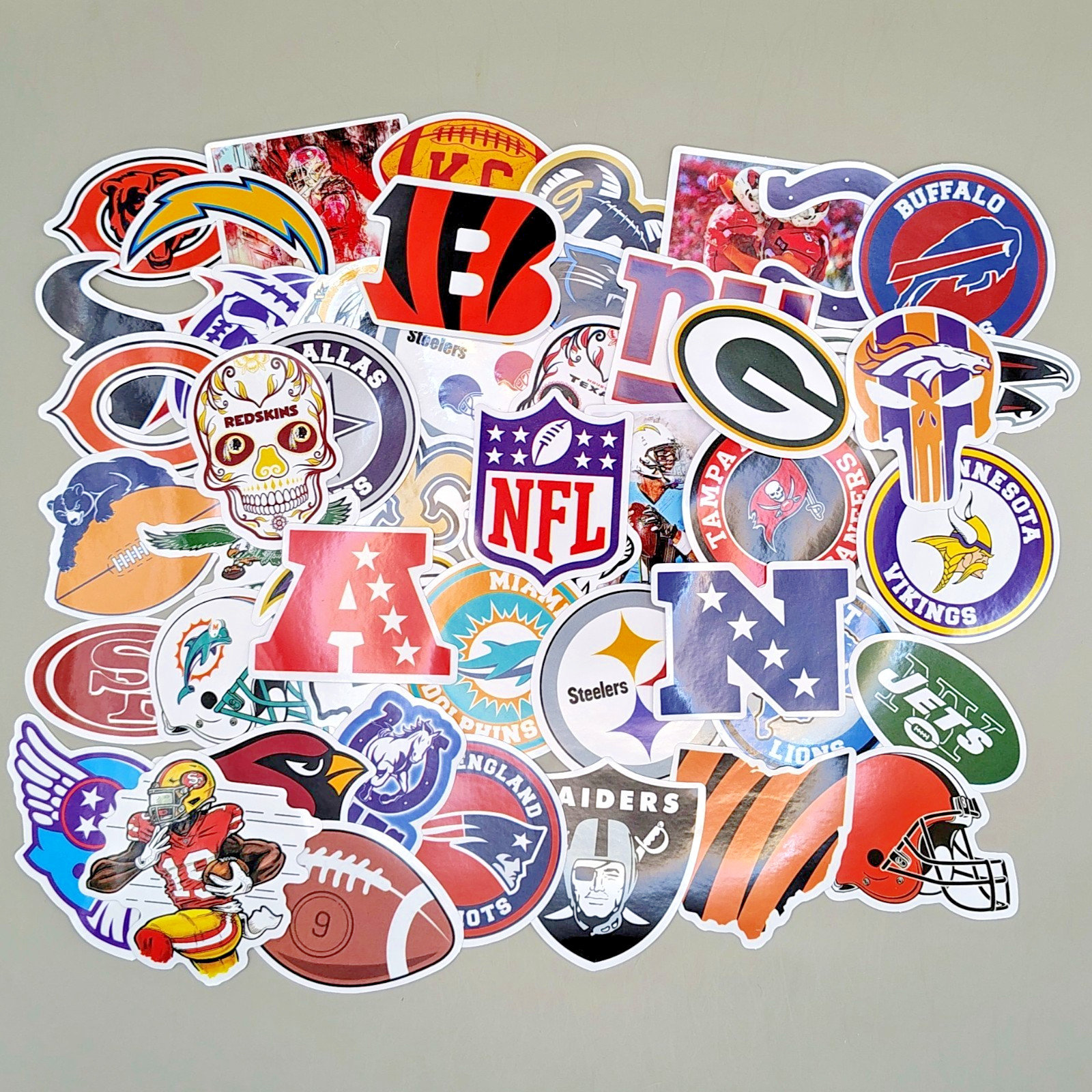 50 Pro Football Stickers Lot Vinyl American Gridiron Tailgate Helmet Sports Fan