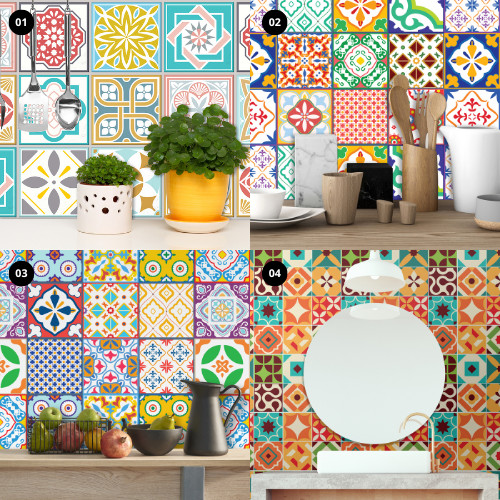6"x6" Colorful Peel and Stick Backsplash Tile for Kitchen Bathroom Home Wall DIY
