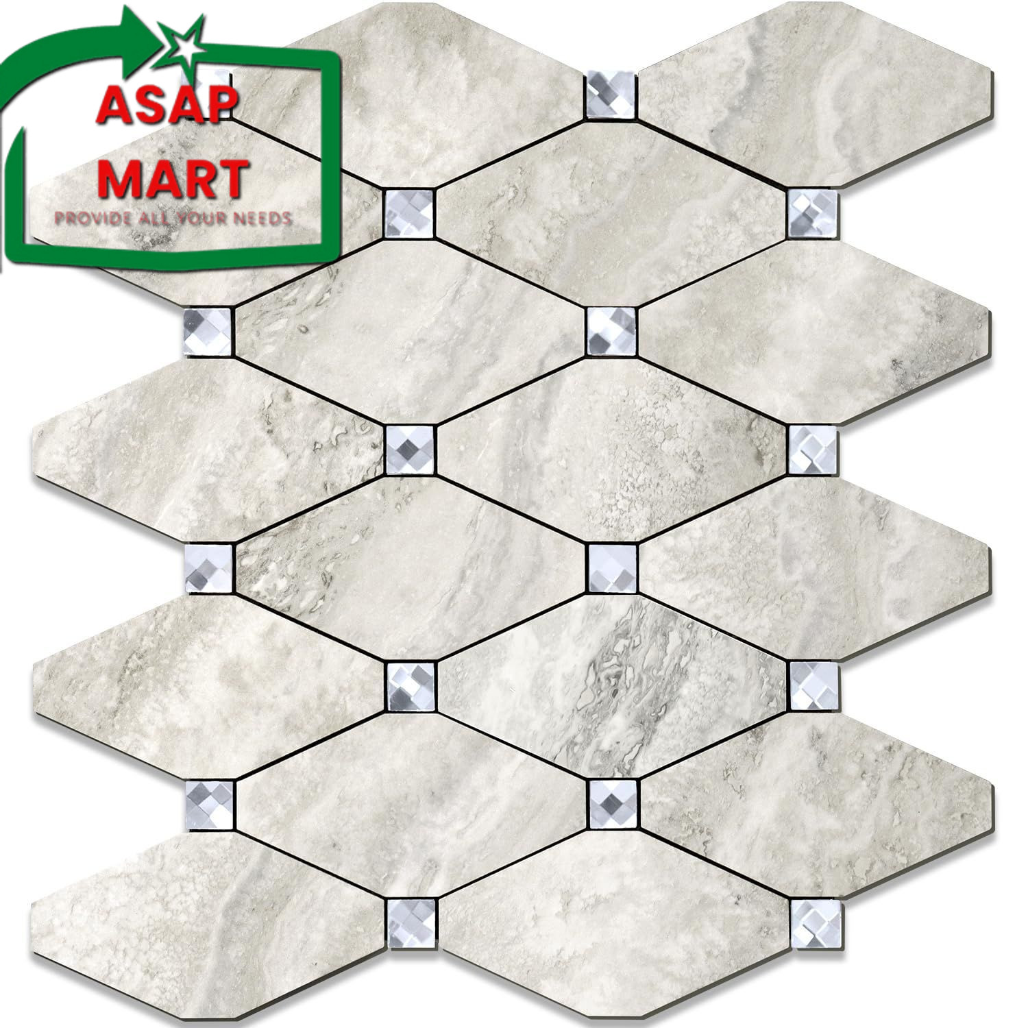 STICKGOO Peel and Stick Backsplash, 10 12.7x12x0.12 inch, Beige Stone Texture