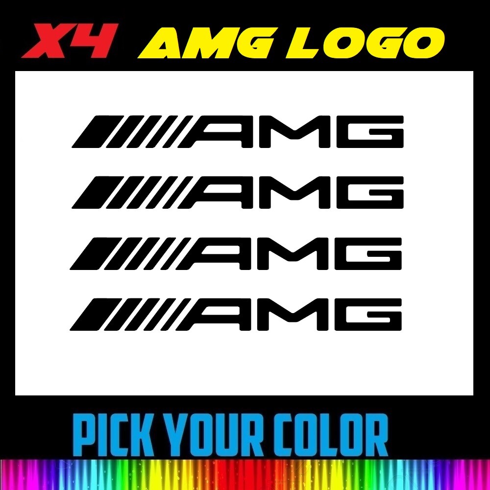 x4 2" 3" 4" 6" 8" AMG Logo Vinyl Wheel Window door trunk Decal Truck Car Sticker