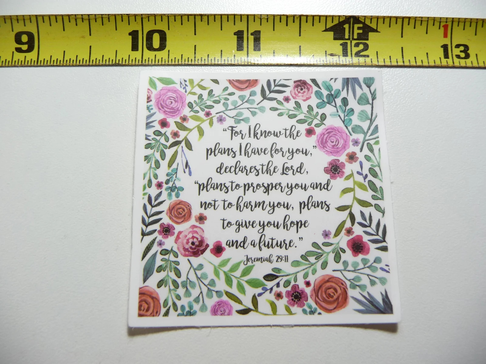 RELIGIOUS FUTURE JEREMIAH 29:11 BIBLE QUOTE SMALL STICKER DECAL CHURCH FAITH