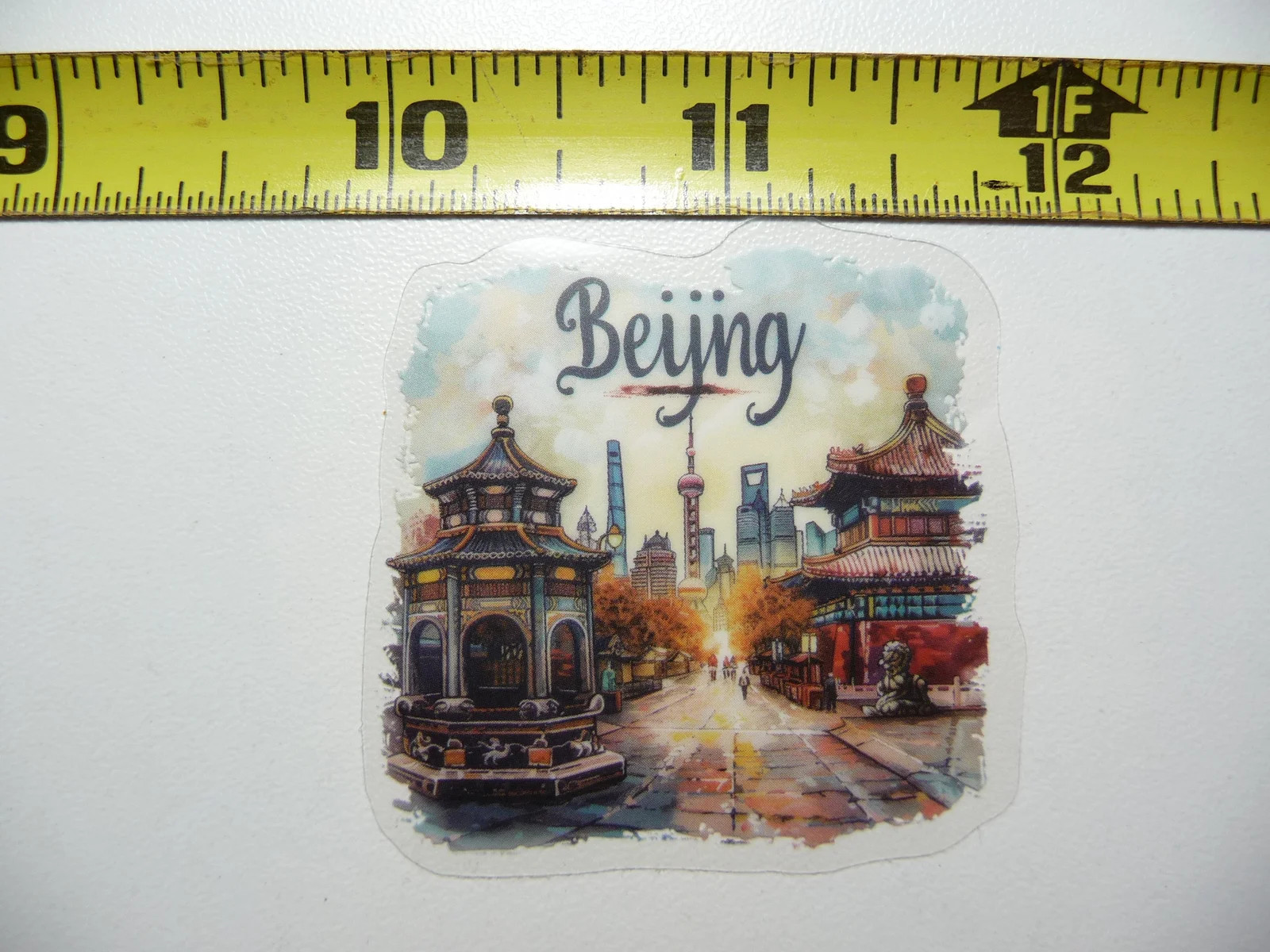TV TOWER BEIJING CHINA SMALL STICKER DECAL TRAVEL VIEW SITE COLORFUL VACATION