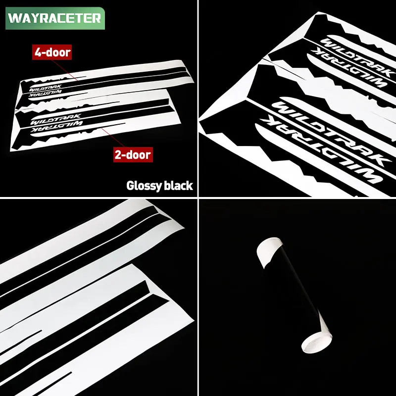 Aftermarket Carbon Fiber Door Side Stripe Decal for Ford Bronco 2-Door & 4-Door