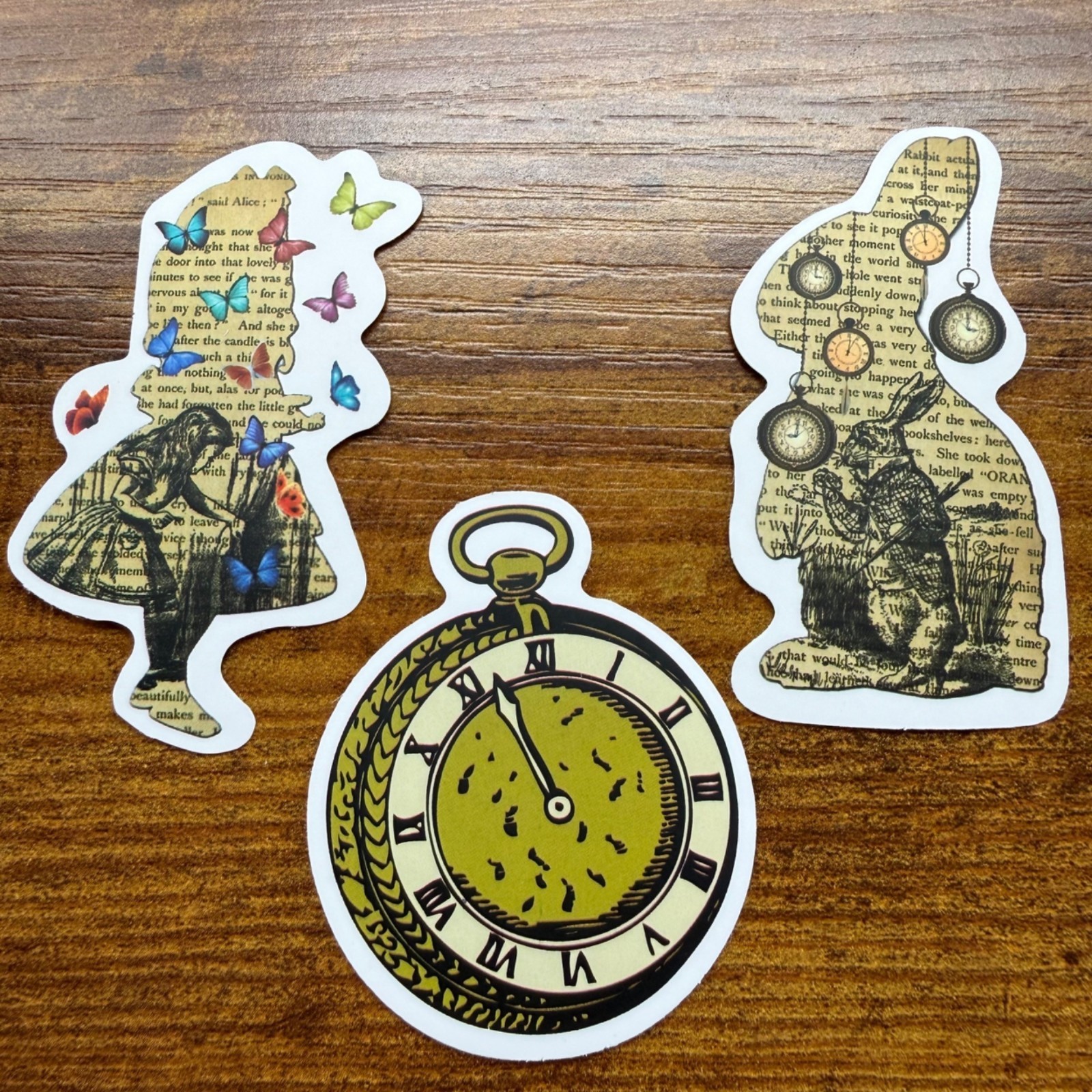 3 Stickers Disney Alice in Wonderland Vinyl Decal Laptop Phone Skateboard Bottle