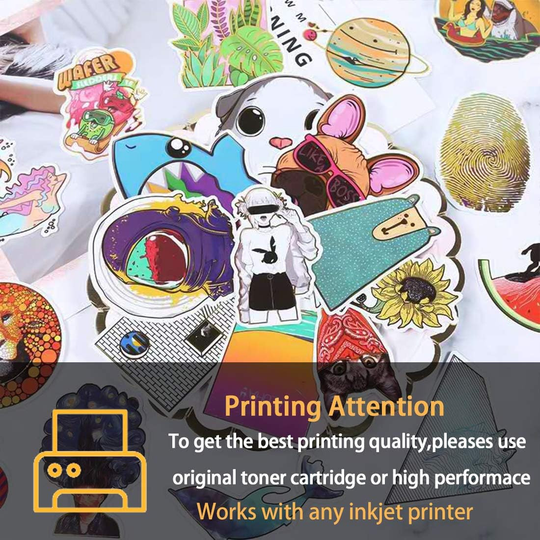 Premium Printable Vinyl Sticker Paper – 50 Matte White Waterproof Decal Paper Sh