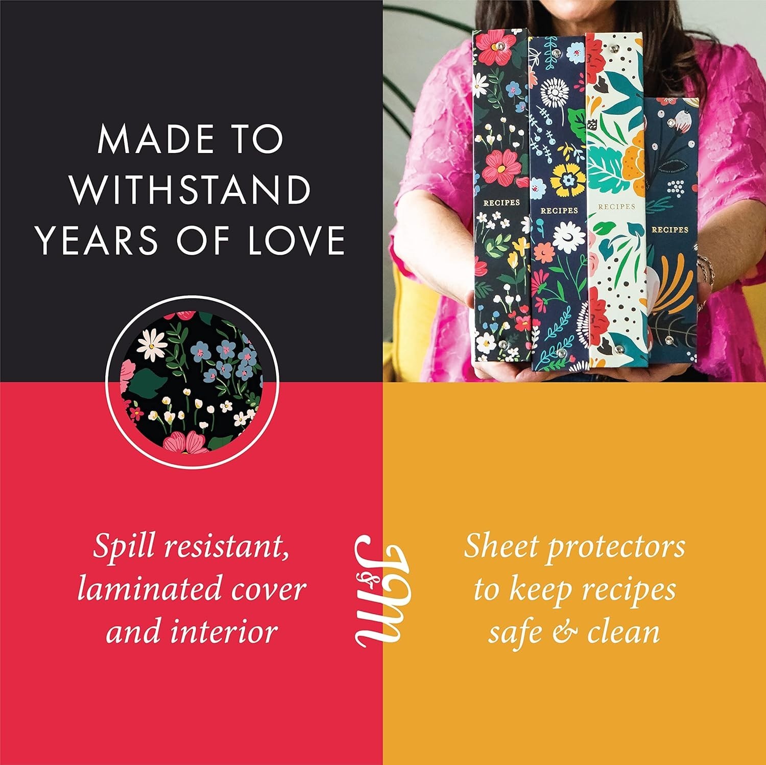 3 Ring Recipe Binder 8.5 x 11 | Full-Page with Clear Protective for