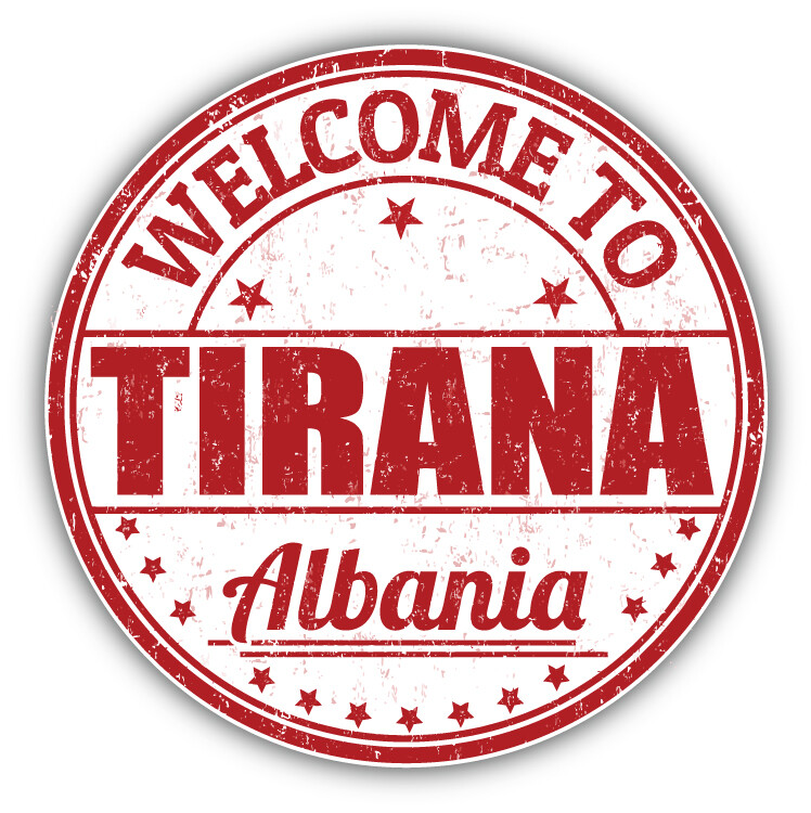 Tirana City Albania Grunge Welcome Stamp Car Bumper Sticker Decal