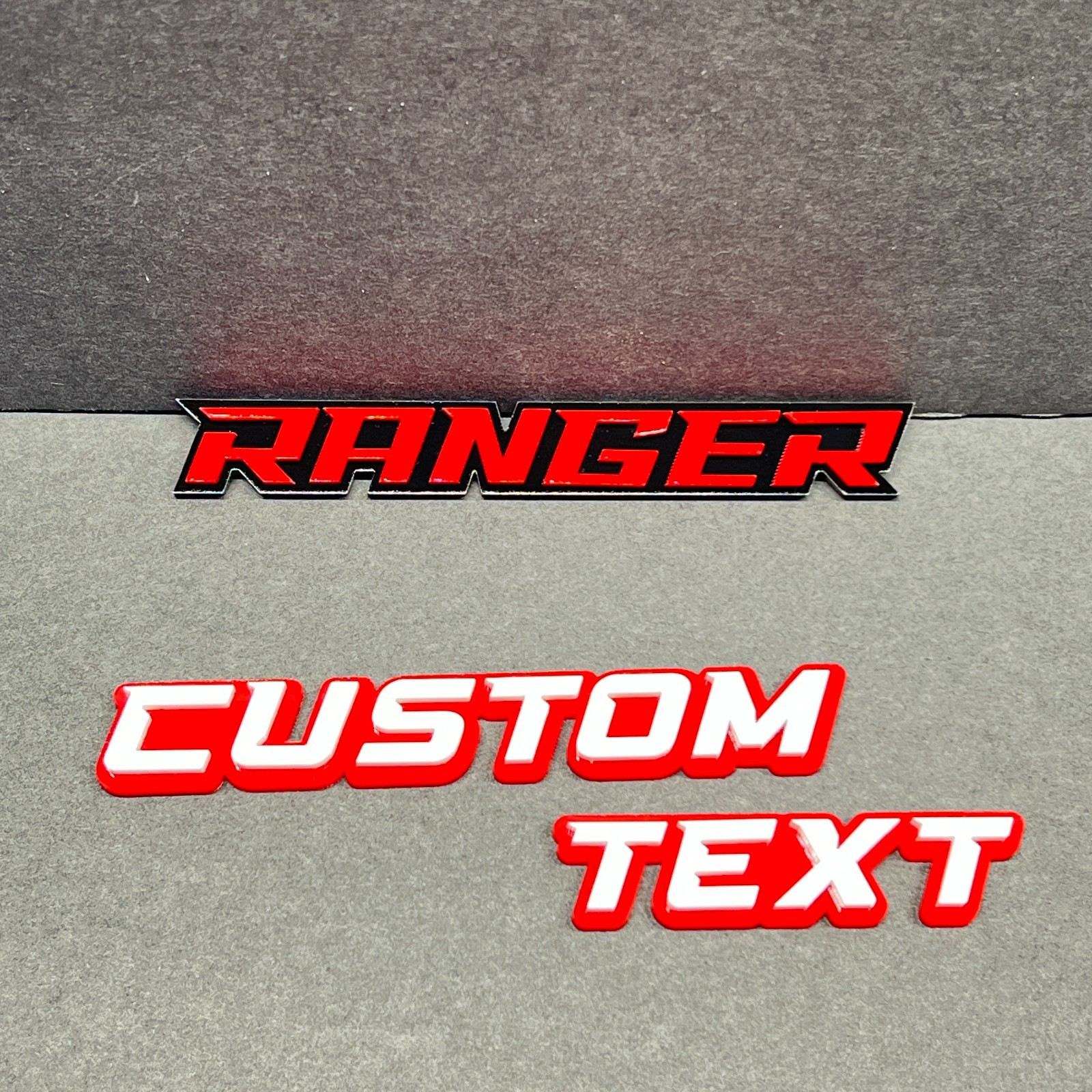 Custom Lazer Cut Car Acrylic Emblem Badge MULTI COLOR Customized Text Names!