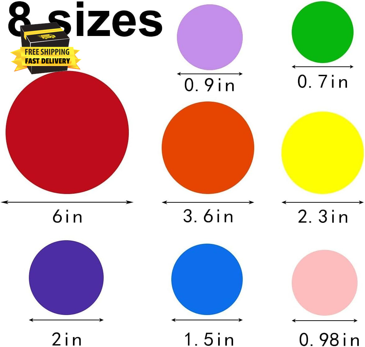 264 Pieces Polka Dot Wall Decals Circles Decals for Wall Vinyl Dots Stickers Set