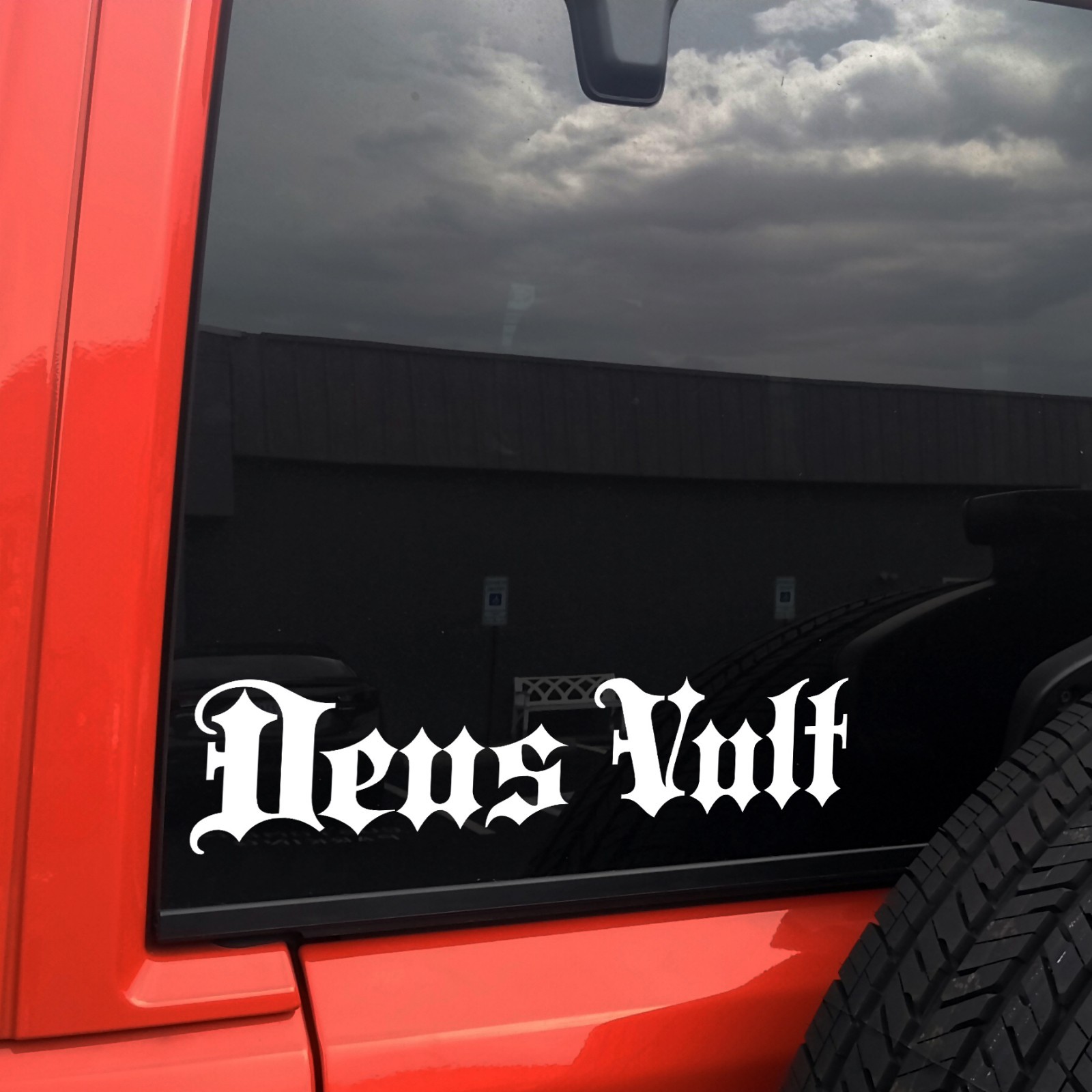 Deus Vult God Wills It Medieval Script Sticker Decal Vinyl Christianity Roman