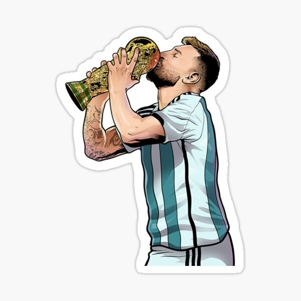 lionel messi soccer Sticker Gloss Laminate l Waterproof uv resistant