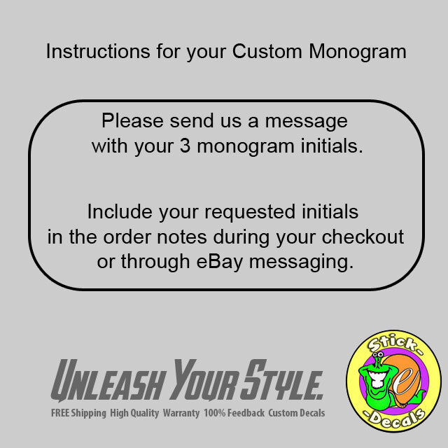 MONOGRAM Double Outline | Custom Personalized Letters Initials Vinyl Decal