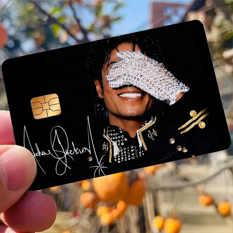 "King of Pop MJ Legend Credit Card Skin Anime Debit Card Vinyl Sticker