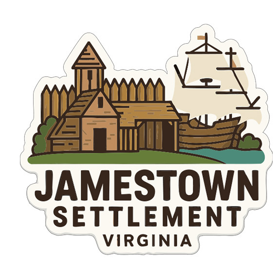Jamestown Settlement Virginia Sticker Decal Vinyl Die-Cut Symbolic Landmark