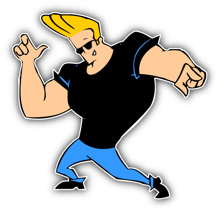 Johnny Bravo Dance Cartoon Car Bumper Sticker Decal 5" x 5"