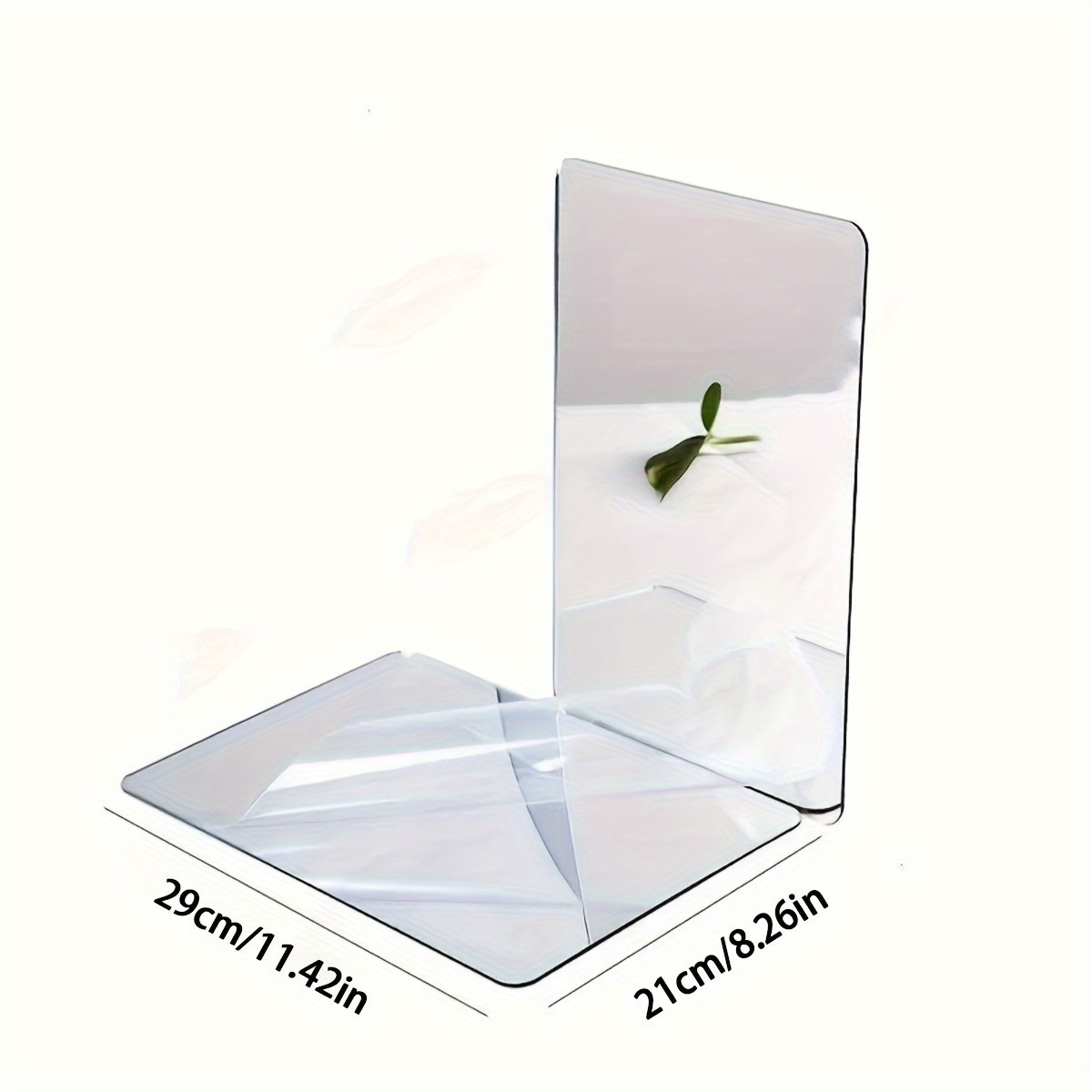 4Pcs Self Adhesive Rectangle Acrylic Mirror Sheets Flexible Wall Ornament