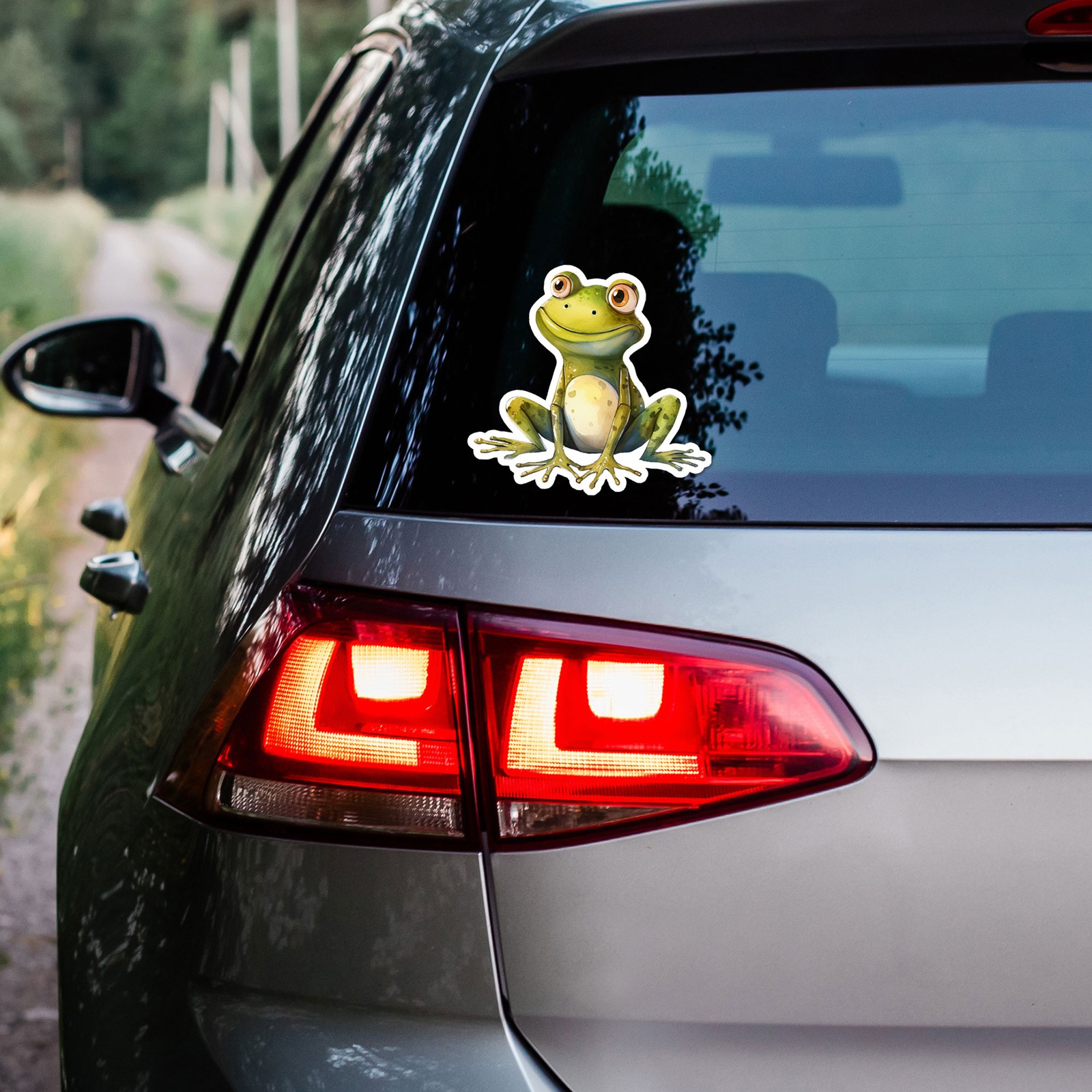 Cute Green Frog – Vinyl Decal Sticker – Car Window Laptop – ebn12552