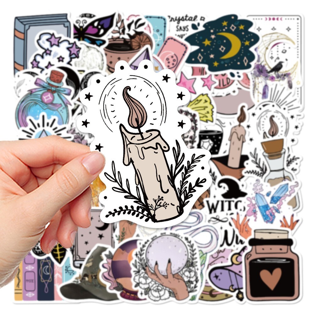 200pcs SPIRITUAL Stickers Pack,Crystal Potion Gothic Halloween Stickers,#196-199