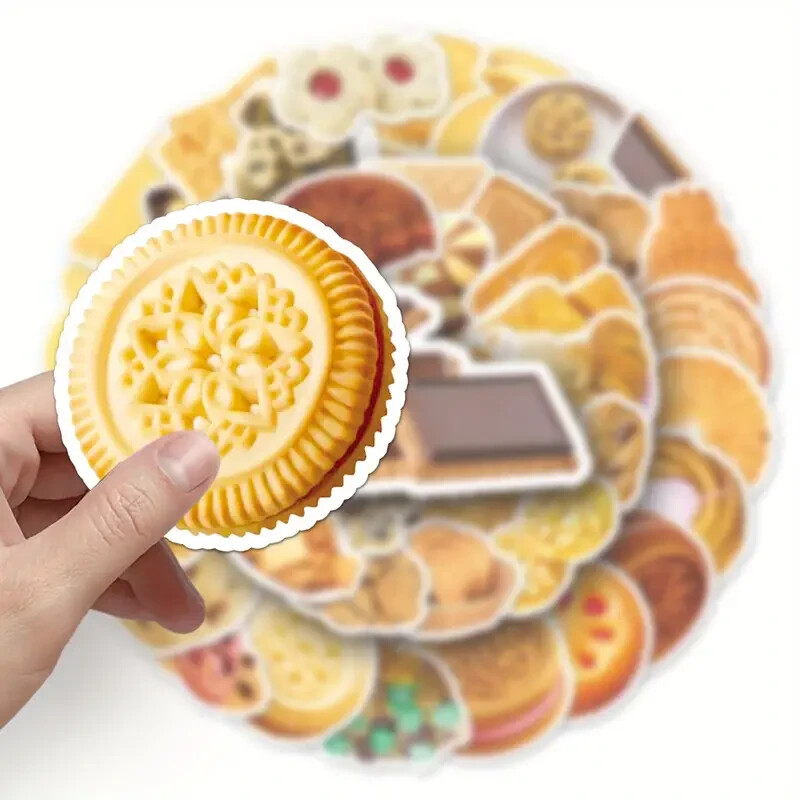 50PC. BISCUIT COOKIE SERIES DOODLE WATERPROOF VINYL STICKERS/DECALS