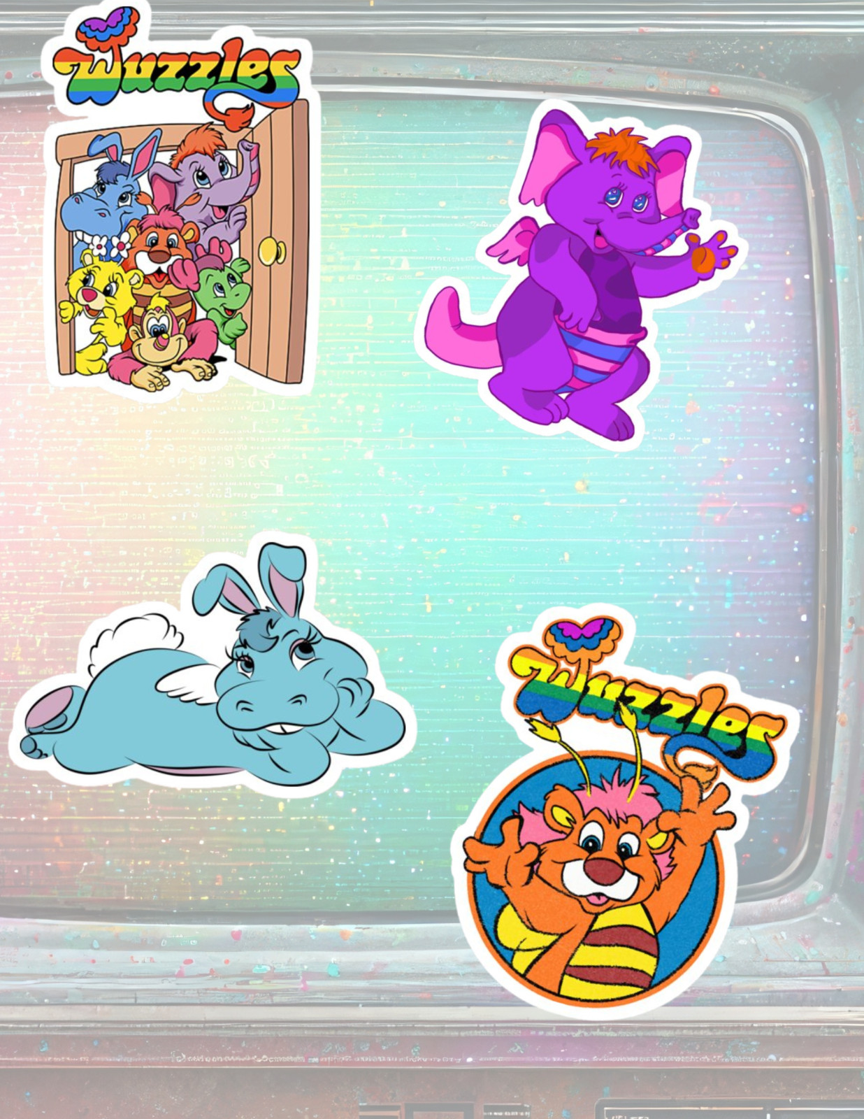 Wuzzles 80's Cartoon 4pc Sticker Pack
