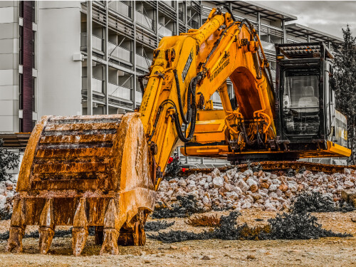 Excavator Heavy Construction Equipment Machine Poster Print Paper OR Wall Vinyl